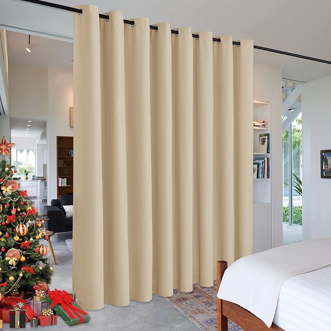 RYB HOME Decor Freestanding Office Partition Wall Divider Curtain, Grommet Top by RYBHOME