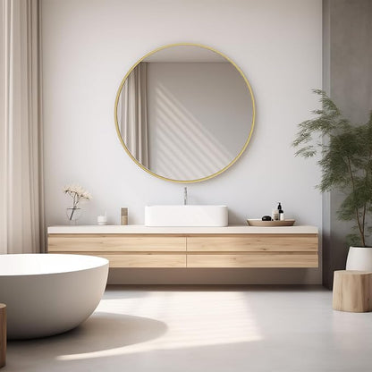 NEWBULIG Round Bathroom Mirror for Over Sink, 36 Inch Wall Mount Vanity Circle - Image 4