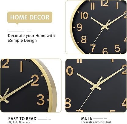 Wall Clocks Battery Operated 12 inch Modern Wall Clock, Silent Non Ticking Wall - Image 3