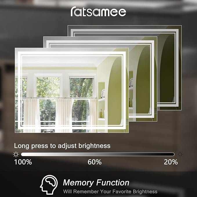 Ratsamee 60x36 Inch Led Mirror for Bathroom - Image 5