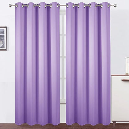 LEMOMO Blackout Curtains 66 x 84 inch/Lavender Curtains Set of 2 Panels/Thermal by Lemomo