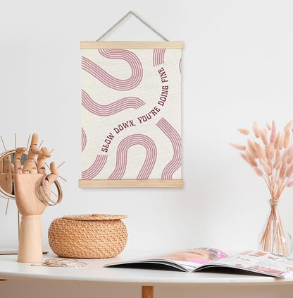 Yomisex Pink Slow Down You're Doing Fine Inspirational Wall Art Poster - Image 3