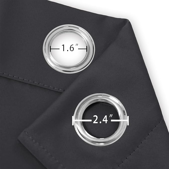 LEMOMO Blackout Curtains 66 x 84 inch/Dark Grey Curtains Set of 2 - Image 5
