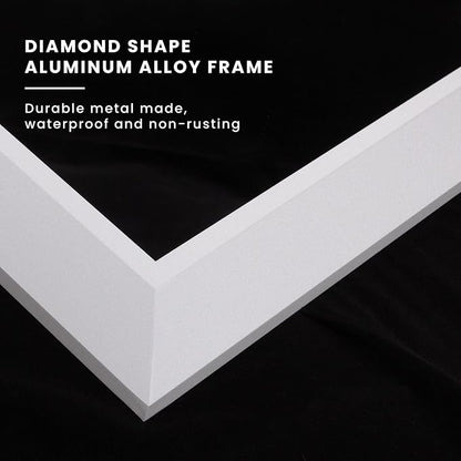 Amorho Bathroom Mirror, 40x30 Inch White Thick Metal Framed Wall Mirrors - Image 2