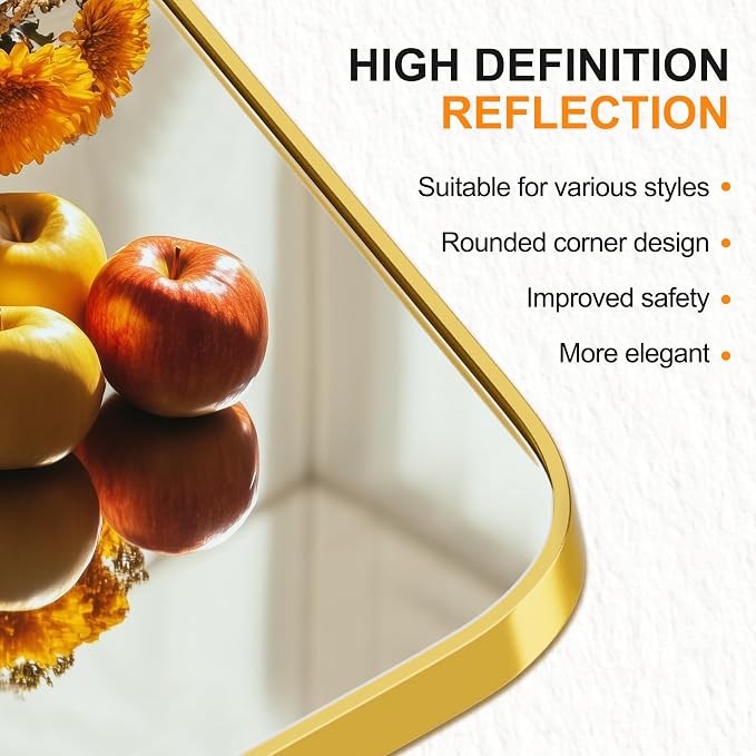 Delma Bathroom Mirror, Sleek Wall Mirror - Image 5