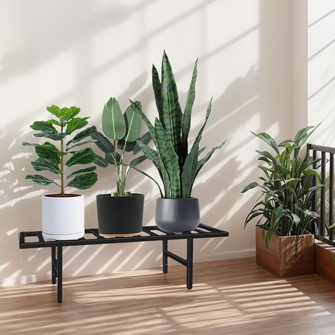 Plant Stand Indoor Outdoor, Heavy Duty Iron Pedestal Stands Metal Plant Stand for Indoor Outdoor, 1-Tier Sturdy Flower Stand Display Plant Shelf