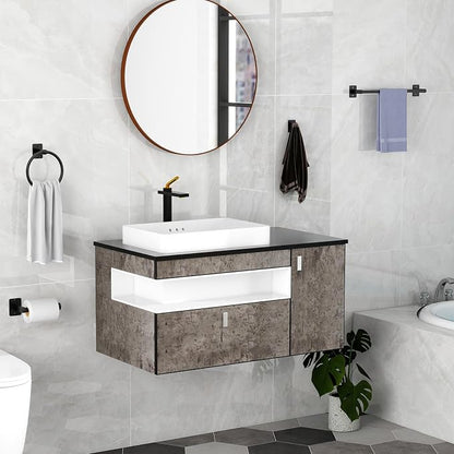 KLJKPA Matte Black Bathroom Accessories Set, 4 Pieces Bathroom Hardware Set - Image 7