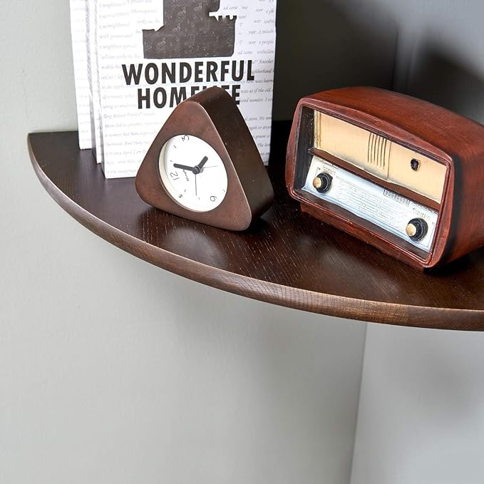 Corner Shelf, Solid Oak Wood Floating Corner Shelf Wall Mount Round End - Image 7
