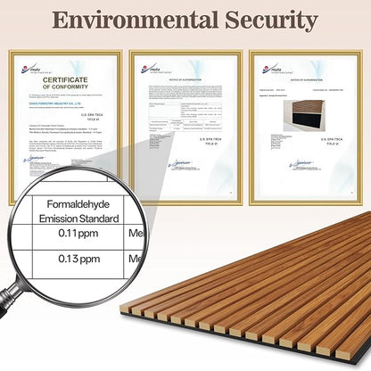 4 Pack Wood Panels for Wall, 47.24" x 23.81" Acoustic Wood Slat Wall Panel for - Image 5