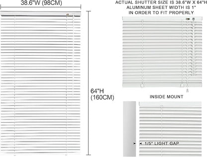YIIBAII Mini Blinds Suitable for 39" W x 64" H Windows 1" Aluminum Horizontal - Image 6