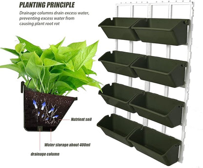 8 Pockets Vertical Garden Wall Planter Raised Beds Hanging Planter Wall Mounted - Image 2