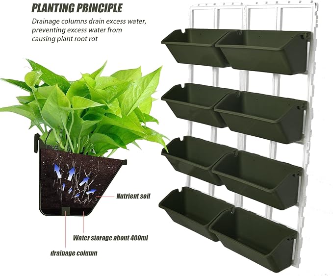 Vertical Garden Wall Planter, 4-Tier Stackable Wall Planter Indoor Outdoor - Image 3