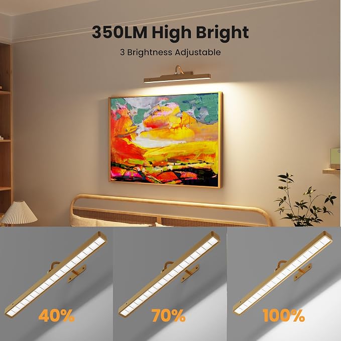 Picture Light Battery Rechargeable, 3 Color Modes and Dimmable Classic Art - Image 7