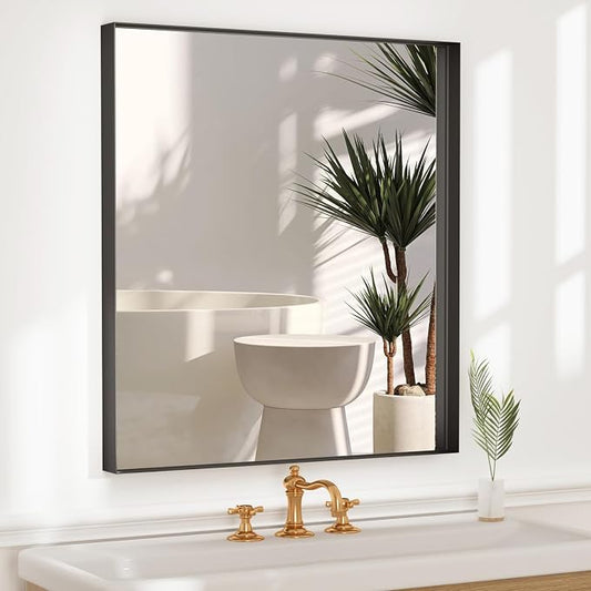 36”x 28” Black Bathroom Mirrors by Dimelax