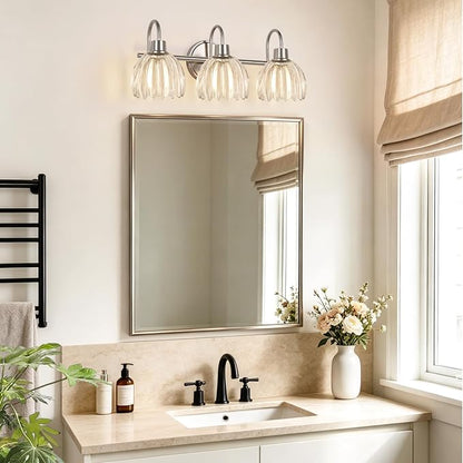 3-Light Bathroom Light Fixtures, Brushed Nickel Wall Lights - Image 7
