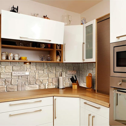 Dundee Deco PG7005-10 Beige Faux Limestone PVC 3D Wall Panel, 3.3 ft X 1.7 ft - Image 3