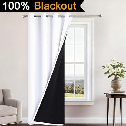 Yakamok 100% Blackout Curtains 96 Inches Long, 2 Thick Layers Heat and Full - Image 2