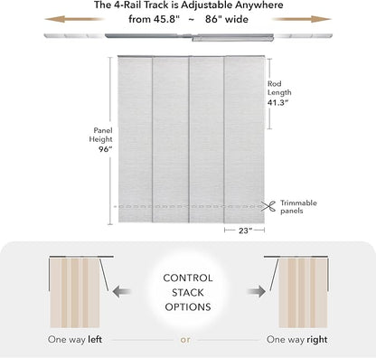 GoDear Design Adjustable Sliding Panel Track Blinds, Vertical Blinds, Room - Image 5
