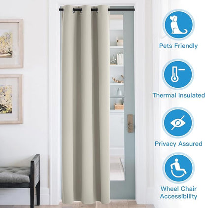 RYB HOME Temporary Doorway Curtains Blackout Privacy Room Divider Curtains - Image 2