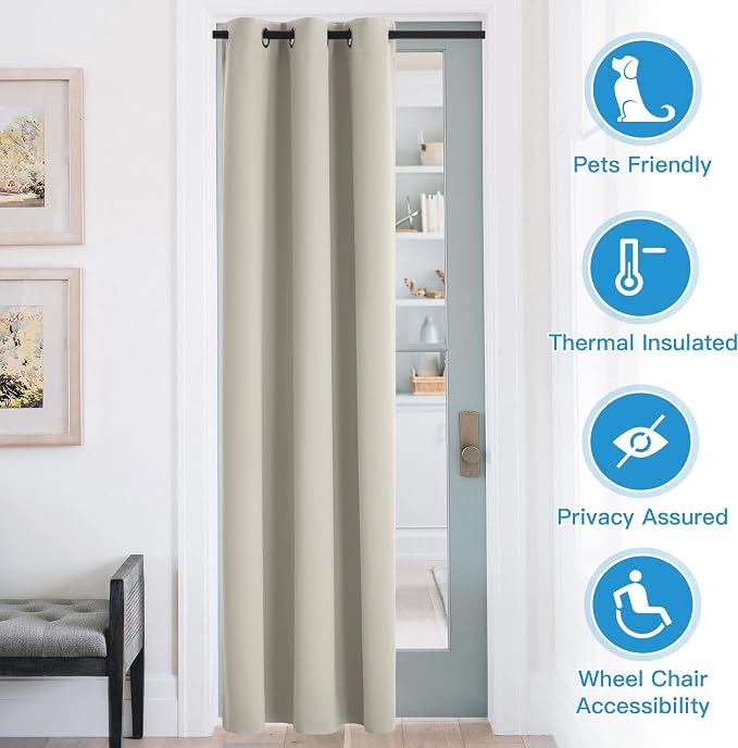 RYB HOME Temporary Doorway Curtains Blackout Privacy Room Divider Curtains - Image 4