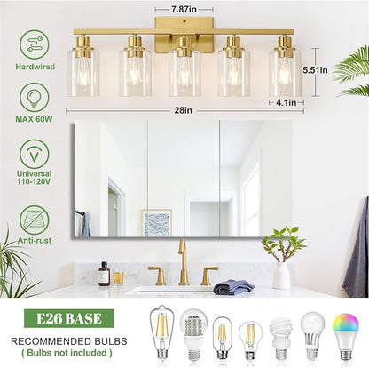 MOKATNG 5-Light Bathroom Light Fixtures, Vanity Light - Image 6
