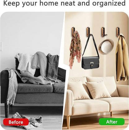 6PCS Foldable Wall Hooks, Zinc Alloy Flip Down Hooks, Retractable Wall Hooks - Image 5