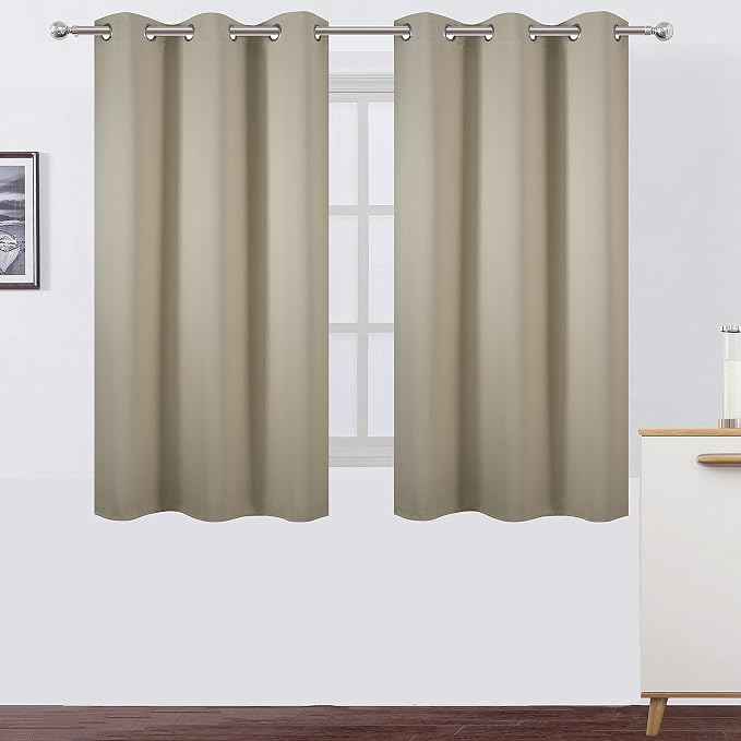 LEMOMO Beige Thermal Blackout Curtains/38 x 54 Inch/Set of 2 Panels Room by Lemomo