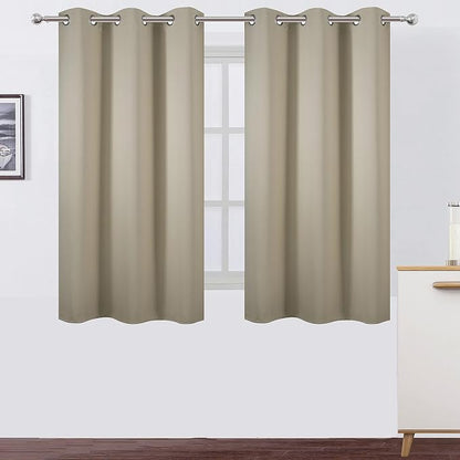 LEMOMO Beige Thermal Blackout Curtains/38 x 54 Inch/Set of 2 Panels Room by Lemomo