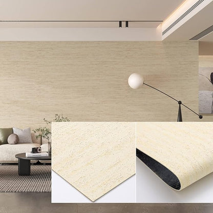 3D Wall Panels Peel and Stick – 23.82"x110" PVC Faux Travertine Texture by NAMAII