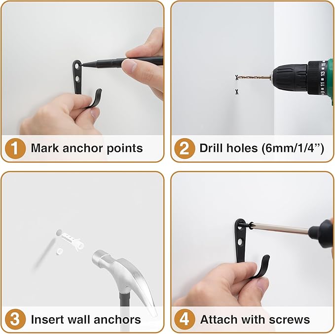10Pcs Wall Hooks for Bathroom, and Garage - Image 6