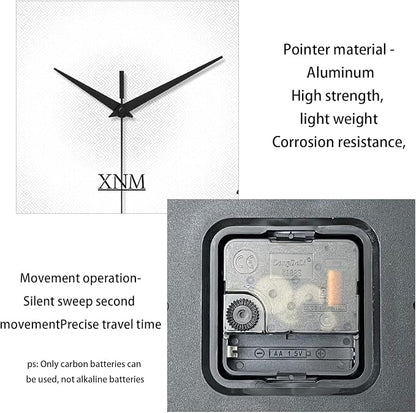 XNM Big Minimalist Glass Wall Clocks Battery Operated 16 Inch White Modren Wall - Image 8