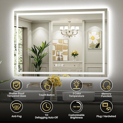 Briivue 84x32 Inch LED Bathroom Mirror - Image 2