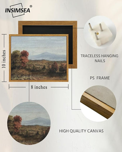 InSimSea Framed Canvas Wall Art, Vintage Fall Landscape Painting, Rustic Nature - Image 5