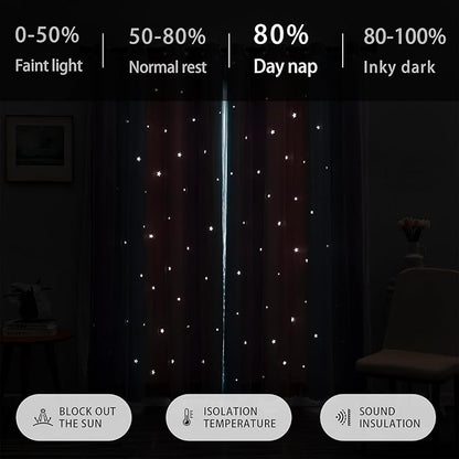 XiDi Curtains for Bedroom Decor, Kids Room Curtains for Girls Rainbow Colour - Image 6