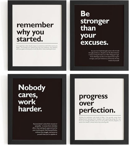 DSHFG Motivational Office Pictures Wall Decor Prints Set of 4, 8x10 Unframed by Unknown