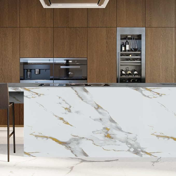 Abyssaly Marble Contact Paper for Countertops Gold Grey White Marble Peel and - Image 6