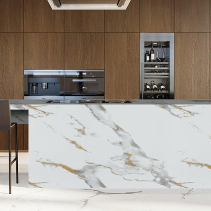 Abyssaly Marble Contact Paper for Countertops Gold Grey White Marble Peel and - Image 6