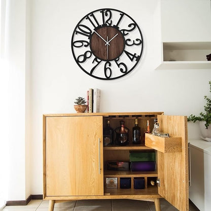 LEIKE Large Wall Clocks, Non Ticking, Battery Operated Rustic Round Modern Big - Image 6