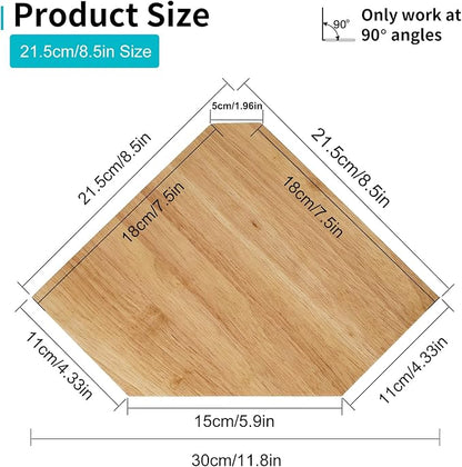 Corner Wall Shelves, Corner Floating Shelves Set of 2 Solid Oak Wood Display - Image 3