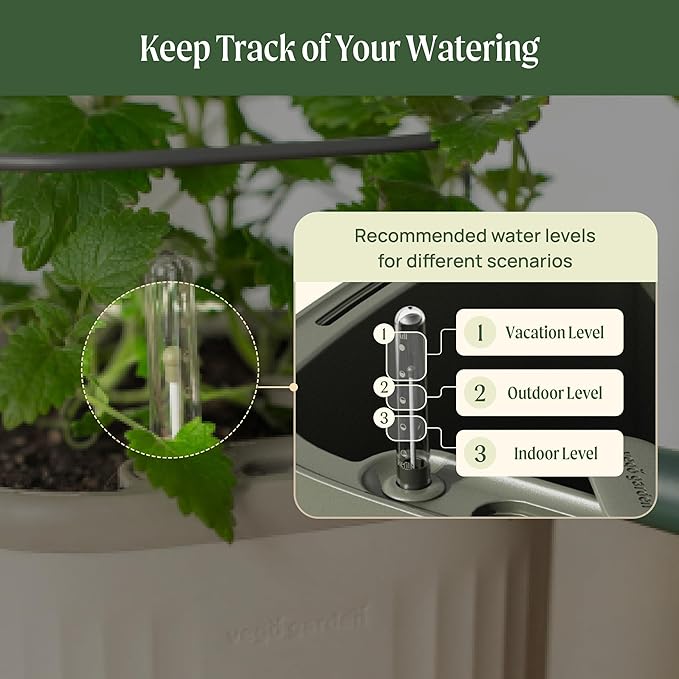 Vego garden Mini Planter Indoor Pots with Trellis Self-Watering Herb Countertop Planter for Climbing Vegetables Flowers Mint Plants Cage 2 Pack- Fog Gray