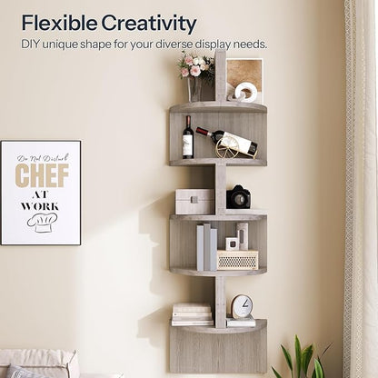 HOOBRO Corner Shelf Wall-Mounted, 5-Tier Corner Bookshelves - Image 5
