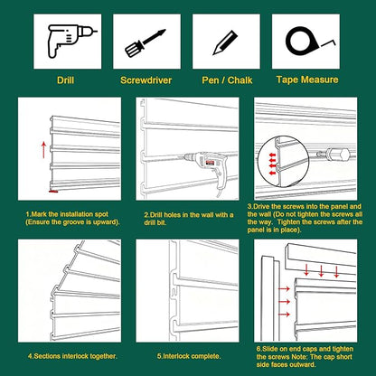 Yuzzy Slat Wall Paneling 4 x 8ft, Garage Slatwall Panel Wall Storage Systems - Image 5