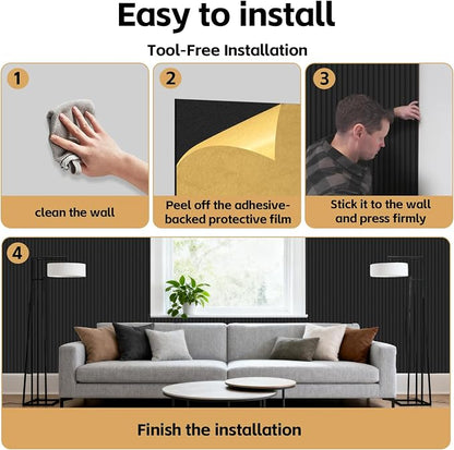 RITOLLO 12 Pack Acoustic Wall Panels, 47.2X23.6X0.4 inch Decorative - Image 7