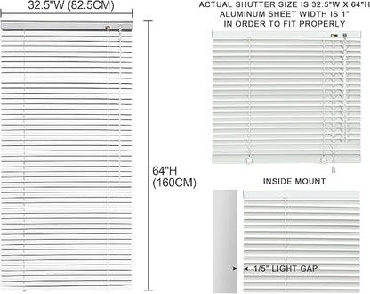 YIIBAII Mini Blinds Suitable for 33" W x 64" H Windows 1" Aluminum Horizontal - Image 6