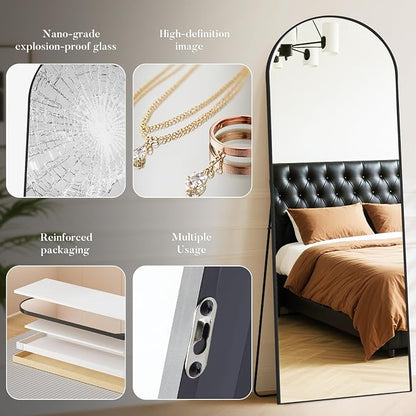 DUMOS Arched Wall-Mounted Full Length Mirror 27"x71" - Image 4