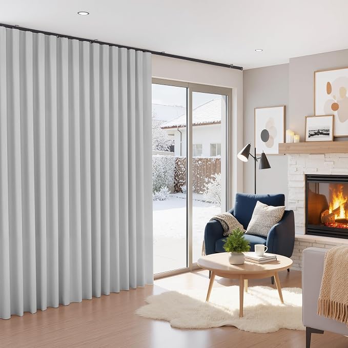 RYB HOME 100% Blackout Sliding Door Curtain, Extra Wide Room Divider Curtain - Image 2