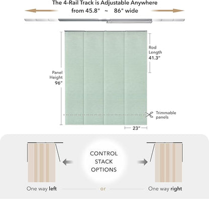 GoDear Design Adjustable Sliding Panel Track Sliding Glass Door Blinds 45.8"- - Image 5