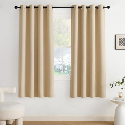 NICETOWN Blackout Curtains Grommet 2 Panels 72 Inches Long, Biscotti Beige by NICETOWN