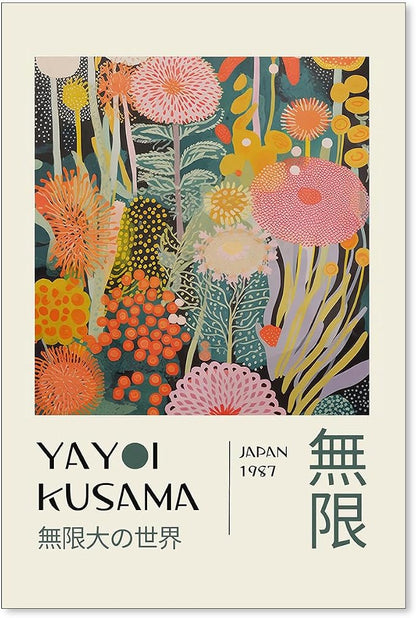 Abstract Yayoi Kusama Posters Japanese Wall Art Vintage Tokyo Aesthetic Prints by Unknown