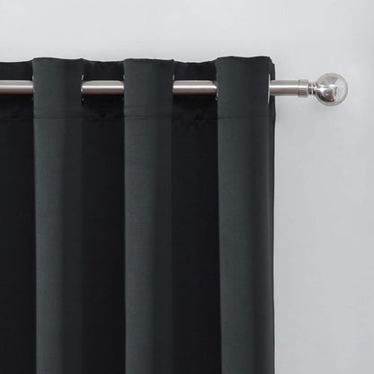 LEMOMO Blackout Curtains 52 x 108 inch/Black Curtains Set of 2 Panels/Thermal - Image 6